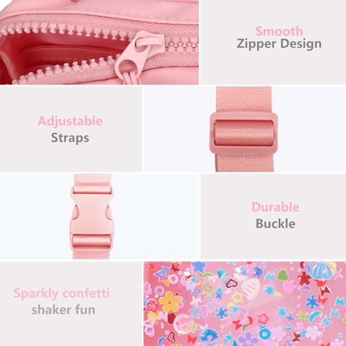 Image of Initial Fanny Pack for Girls - Belt Bag for Teens Kid Teen Girl Kid Birthday Gift Pink N
