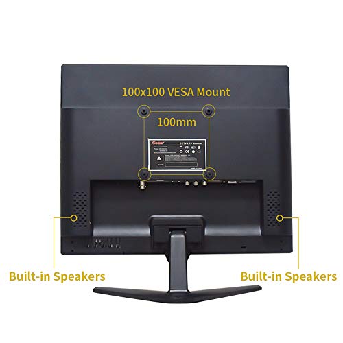 Image of 19 inch CCTV Security Monitor, Cocar Security Surveillance Monitor for Home Security Systems Surveillance Camera STB PC, 1280x1024 Vesa 10 * 10 Mounting Built-in Speaker, BNC /VGA /HDMI /Audio in & Out