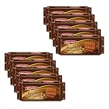 BRITANNIA Bourbon the Original - Cappuccino Creme Biscuits 3.52oz (100g) - Pack of 10 - Smooth Chocolate Cream Spread In between Crunchy Chocolate Cookies, Breakfast, Lunch Snacks