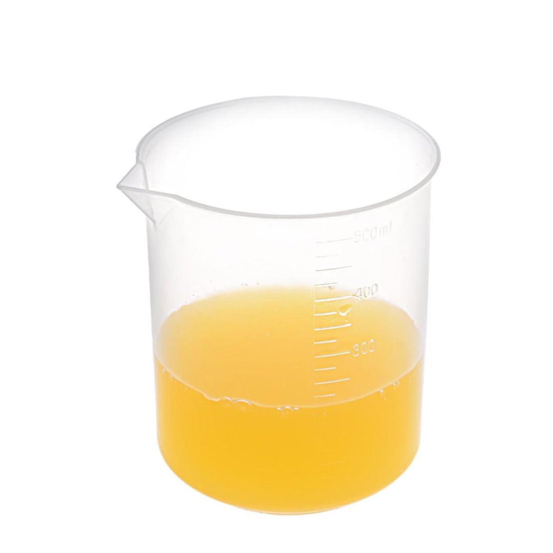 Vaso de plástico transparente de 500 ml, taza medidora graduada para laboratorio y cocina, diseño sin mango, perfecto para experimentos científicos y medición de líquidos