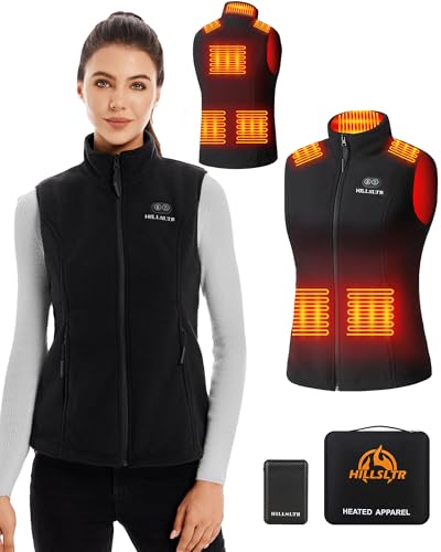 Heated Fleece Vest for Women with 7.4V 12000mAh Battery Pack - Lightweight Electric Heating