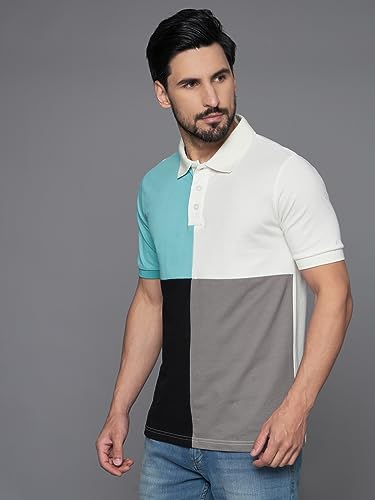 Image of THE DRY STATE Men's Basic Fit Textured Stand Collar Henely T-Shirt