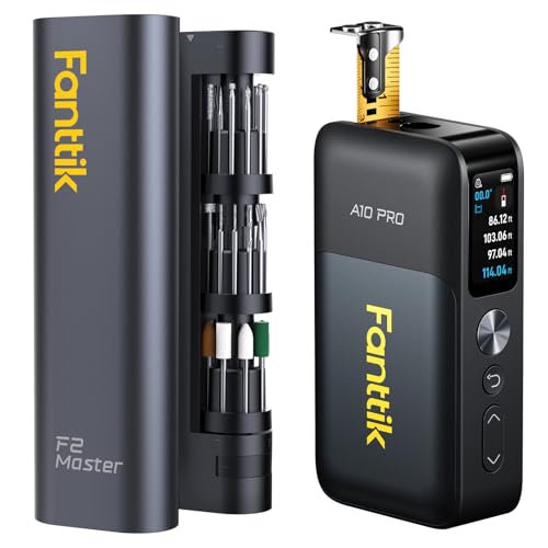 Fanttik F2 Master Mini Cordless Rotary Tool Kit 4V & Fanttik A10 Pro 2-in-1 Digital Laser Tape Measure with HD IPS Color Display