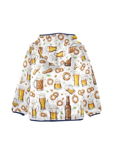 Beer and Food Girls Fleece Jacket Girls Fall Jacket Boys Coats Zip Up Hoodie Children Outerwear 2-10T2