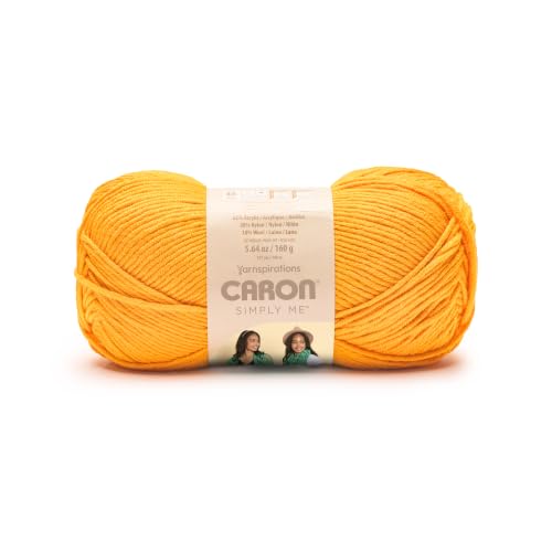 Image of Caron Simply Me, Soft Yarn for Crocheting, Citrine, 2-Pack | #5 Bulky Yarn, 62% Acrylic 20% Nylon 18% Wool, Soft Yarn for Knitting, Crochet, Hobby Crafts, 197yd, 160g /5.64oz per skein