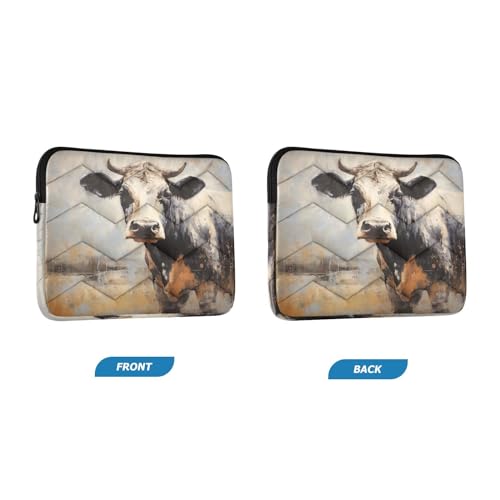 Funda para portátil 13-14 pulgadas estampado vaca impermeable miniatura 2