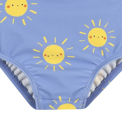 Image of Gerber Baby Girls' Toddler Long Sleeve One Piece Rashguard Swimsuit
