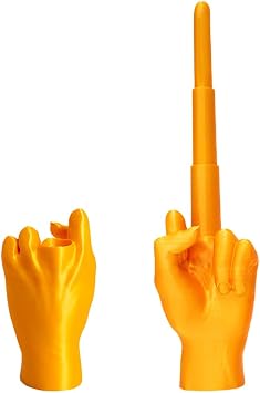 Collapsible Middle Finger, 1 Pcs Middle Finger Gifts, 3D Collapsing Fun and Realistic Design, Hilarious Prank, A Hilarious Gag Gift, White Elephant Golden