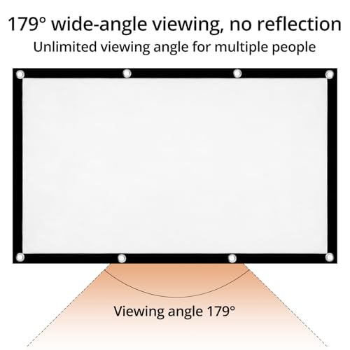 Qwork® Schermo Per Proiettore 100 Pollici, 16:9 Hd Schermo Proiettore Pieghevole, 221 X 125 Cm Schermo Per Proiezione Antirughe Con Accessori, Per Uso Interno Ed Esterno - 4