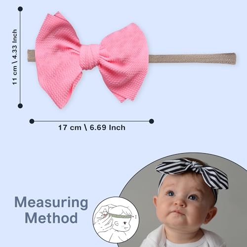 Image of POLKA TOTS Baby Hairbands for Kids Girl | Cute Stretchable Hair Bands for Baby Girls | Kids Hair Accessories | Elastic Infant Hairband | Toddler Hair Clips (Pack of 3)