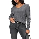 Arach&Cloz Women 2025 Fashion V Neck Long Sleeve Shirts Blouse Knit Casual Pullover Spring Sweater Top Cozy Clouds XS-3XL - Image 4