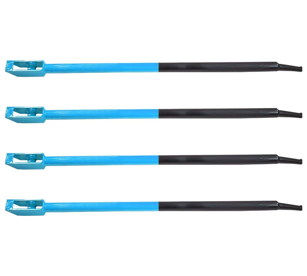 4 Pack 40" Combination Winch Bar for Flatbed Trailer - Black &amp; Blue Powder Coated Carbon-Steel Combo Winch Bar with Non-Slip Handle &amp; Square Head for Chain Lever Binders