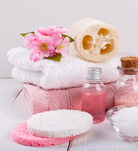 50-Count Compressed Facial Sponges For Daily Cleansing And Gentle Exfoliating, 100% Natural Cellulose Spa Sponge Perfect For Removing Dead Skin, Dirt And Makeup #TOP3