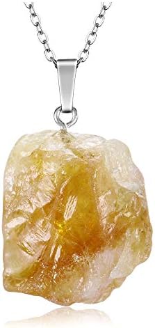 Jovivi Amethyst Citrine Crystal Pendant Necklace Handmade Natural Irregular Raw Crystal Reiki Healing Stone Jewellery,Mother Day Mum Gifts for Women