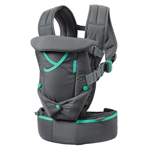Infantino Carry On Active Baby Carrier, Ergonomic Multi-Pocket Baby Carrier for Newborn to Toddler 8-40 lbs with Padded Straps, Lumbar Belt Storage & Pacifier Loop, Registry Essential, Gray by Infantino - Image 4