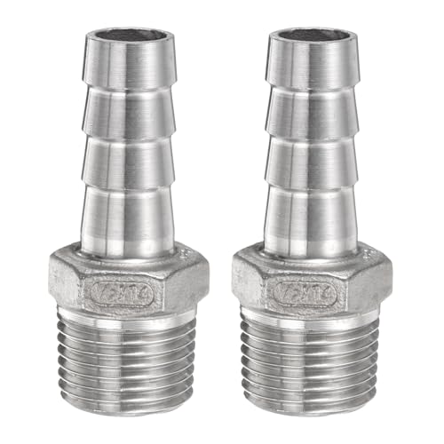 QUARKZMAN 2Pcs Inox Acier Tuyau Cannelé Raccord 0,6