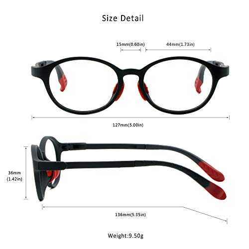 Image of LifeArt Kid Blue Light Blocking Glasses, Filter 85% of Harmful Blue Light, Anti Eyestrain and Blurry, Computer Glasses, Cut UV400 Anti Glare(Black)
