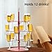 QCBF Cocktail Tree Stand, Wine Glass Display For Drinks, 3 Tier - 12 Holders Champagne Tower Stand For Champagne, Cocktails, Martini, Margarita Cups at Weddings, Bridal Shower (Pink)