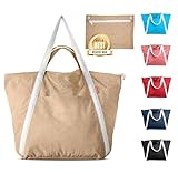 Bodysurf Beach Bags Waterproof Sandproof, Extra Large Beach Bag, Beach Bag with Zipper, Travel Beach Bag - Foldable, Packable Beach Bag - Large Tote for Gym, Swim, Pool, Cruise (XL, 17" x 25" x 10")