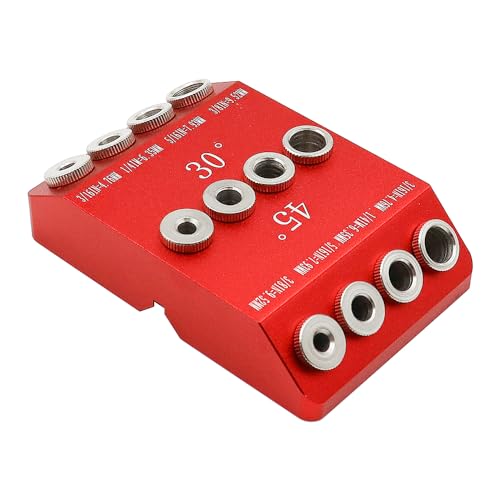 Tiardey Trend Pocket Hole Jig 30/45/90 Angled Drill Hole Jig Pocket Hole Jig Kit for Woodworking -Red - Image 2