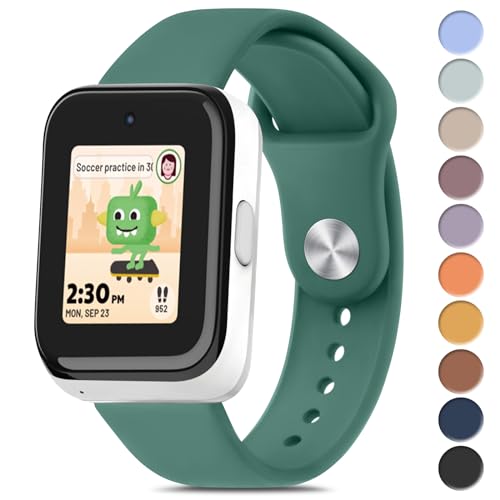 Meliya Silicone Band for T-Mobile SyncUP Kids Watch, Soft Waterproof SyncUP Kids Watch Band Sport Straps Replacement for Boys and Girls, Breathable & Washable (Pine Green)
