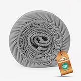 LISAURA Bambus Lyocell Spannbettlaken 160 x 200 cm Grau - Steghöhe bis 35 cm - Weiche Allergiker Bettwäsche - Kühlendes Bettlaken aus Bambus - Nachhaltige und atmungsaktive Luxus-Bettwäsche