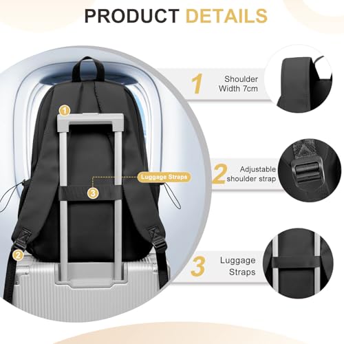 Basic Black Backpack For High School Women Men,Lightweight Casual Daypack College Backpack,Simple Bookbag For Teens Boys Girls,Waterproof School Bag4