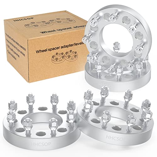 8x6.5 to 8x180 Wheel Spacers 1.5 inch (38mm) for 2001-2009 Chevy Silverado 1500 Suburban Express Avalanche GMC Sierra Savana Yukon 8x165.1 to 8x180 1.5inch Bore 117mm M14x1.5 Studs Wheel Adapter 4PCS