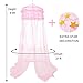 Twinkle Star Kids Netting Princess Bed Canopy 3 Layers Lace Ruffle Dome for Baby, Girls (Pink)