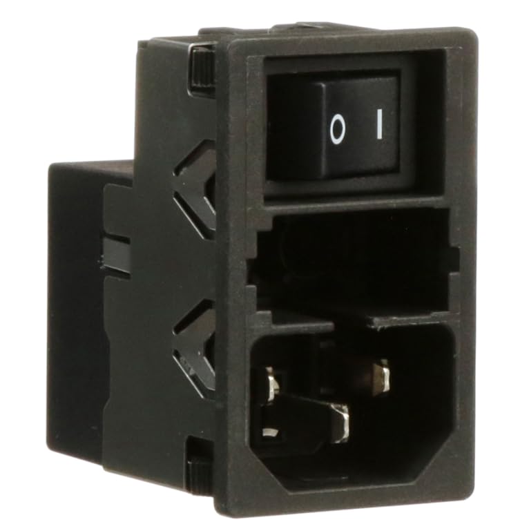 KMF1.1161.11, AC Power Entry Modules 6A 2-P SW 2-P Fuse 10A/250VAC No/Drawer