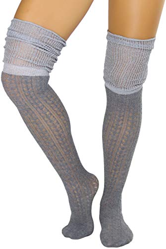 Image of ToBeInStyle Women's Over The Knee Knit Thigh High Warm Socks