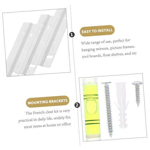 Image of 3sets Type French Cleat Mirror Brackets for Easy Picture Hanging Sturdy Interlocking Hardware Kit for Home Decor to Practical Wall for Mirrors and Frames