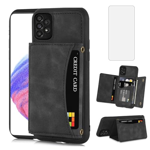 Housse Samsung A53 5G portefeuille cuir Asuwish protège-écran verre trempé SM-A536U