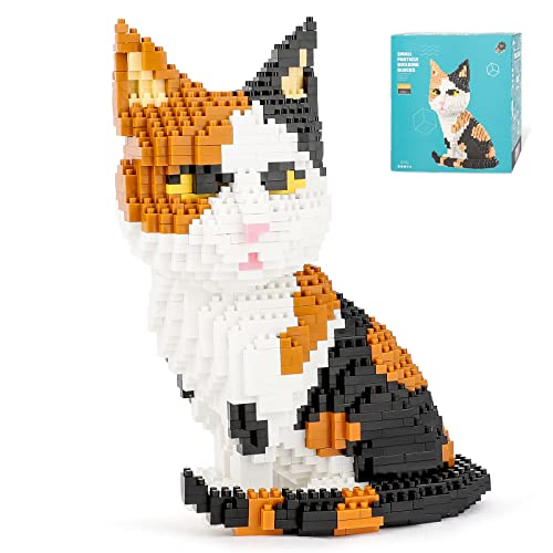 QLT QIAOLETONG Cat Mini Building Blocks Cute Animals Sets for Goodie Bags, 1300 PCS Micro Mini Building Toy DIY 3D Bricks Kit for Adults, Party Favors for Kids, Birthday Gift for Boys Girls