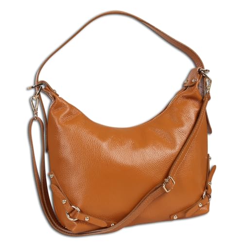 Sac à bandoulière en cuir femme marron clair léger qui libère vos mains