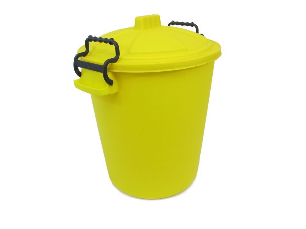 Ketoplastics Yellow Keto Plastics Coloured 50L Litre Heavy Duty Waste Bin/Rubbish Recycle (Yellow)