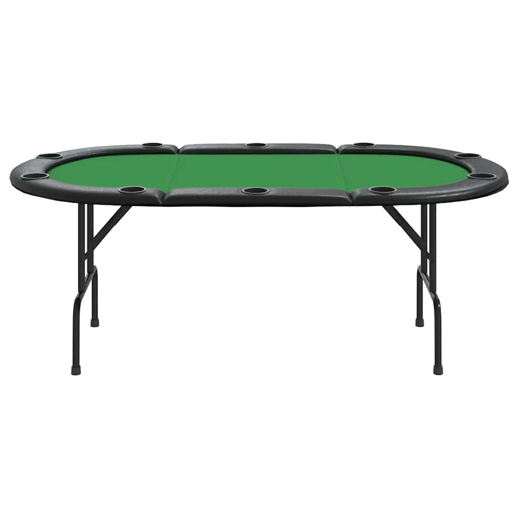 Woonisher Mesa de póquer Plegable para 10 Jugadores Verde 207x106x76 cm