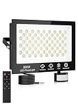 Litglobe Security Lights Outdoor Motion Sensor,200W 20000LM PIR Security Light with Remote Control,6500K Cool White Motion Sensor Lights Outdoor,IP66 Waterproof LED Floodlight for Garden Yard Garage