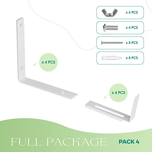 Keydola 4 Pack Adjustable Planter Box Bracket (6 To 9 Inches) Planter Bracket, Brackets For Window Boxes Planters, Planter Shelving With Adjustable Size The Width Of The Bottom Of The Planter Box #TOP4