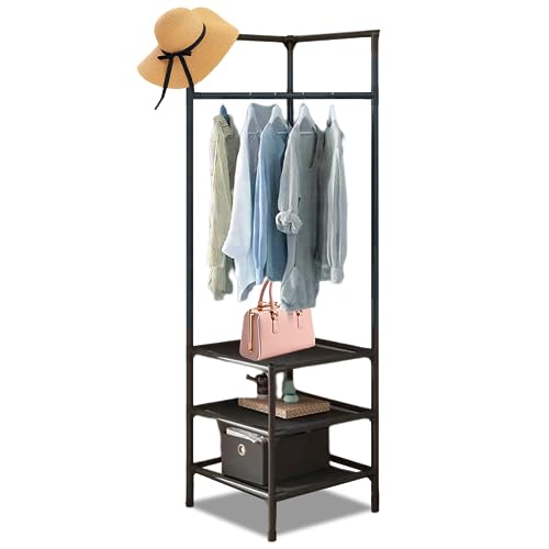 Listado y reviews de Muebles para ropa sencillos al mejor precio. 37 Estante para Ropa de Esquin - Perchero de Piso Moderno de Metal Percha Multifuncional con Función de Almacenamiento para Pasillos Dormitorios Apartamento Sala de Estar Oficina...