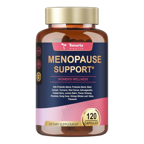 Totaria Complete Menopause Supplements for Women, 40-in-1 Hormone Balance for Women Night Sweats Relief*, Hot Flashes, w/Black Cohosh, Probiotics, DIM, Vitex, Dong Quai, Red Clover, 120 Capsules