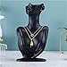Papinimo Black Resin Jewelry Mannequin Bust Necklace Display Earring Pendant Chain Display Stand Model Holder for Shows Selling Home Decor