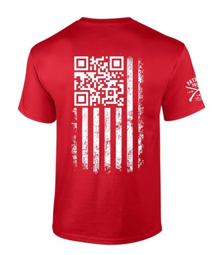 Trenz Shirt Company American Flag 47th President Tshirt American Flag 47th President Dance QR Code Funny Short Sleeve T-Shirt-Red-Large