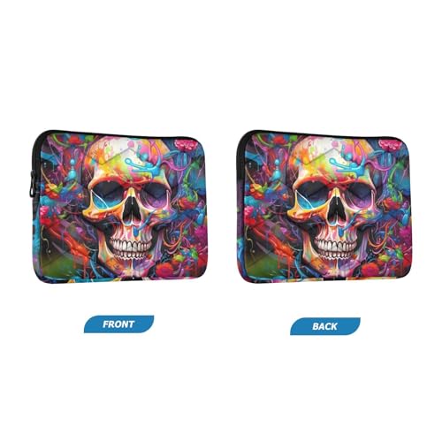 Funda para portátil 13-14 pulgadas impermeable con diseño de calavera miniatura 2