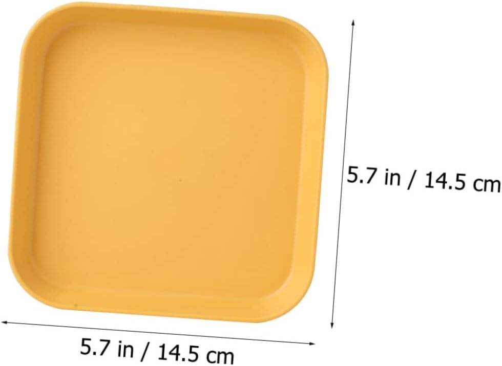 6-Inch Square Plastic Snack Plate Set Multipurpose Food Dish for Appetizers Fruit and Desserts Dishwasher Safe for Home Use