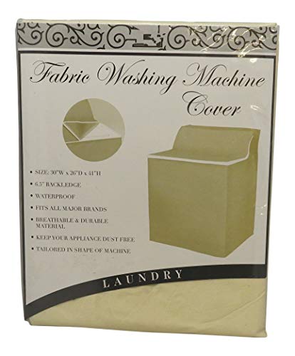 DINY Home & Style Washing Machine Cover Fits All Major Brands - 6.5" Backledge - Just Slip On and Zipper (Beige)
