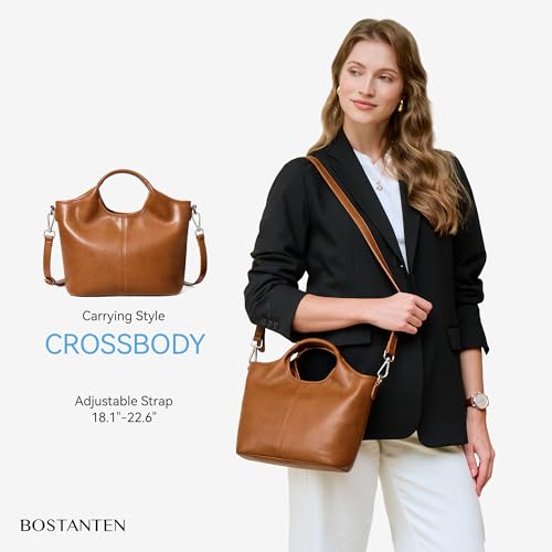 Image of BOSTANTEN Vegan Leather Purses for Women Soft Crossbody Zip Satchel Handbag