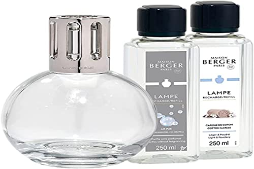 Maison Berger Paris - Coffret Lampe Berger Essentielle Ronde - Parfum Caresse de Coton