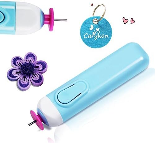 Carykon Electric Quilling Slotted Tool Automated Paper Volume Curling Pen (Blue)