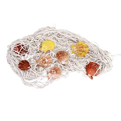 Tomaibaby 200X100x0. Rede de Peixe Decorativa de 3 Cm Com Concha 1Pc Tema NÃ¡utico Rede de Peixes Fo